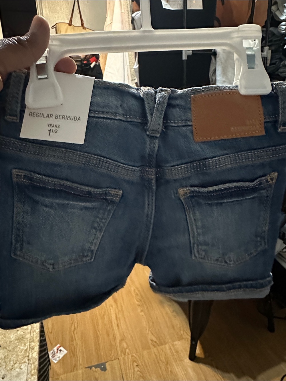 Zara Kids Dark Blue Roll-Cuff Denim Shorts - Picture 2 of 6